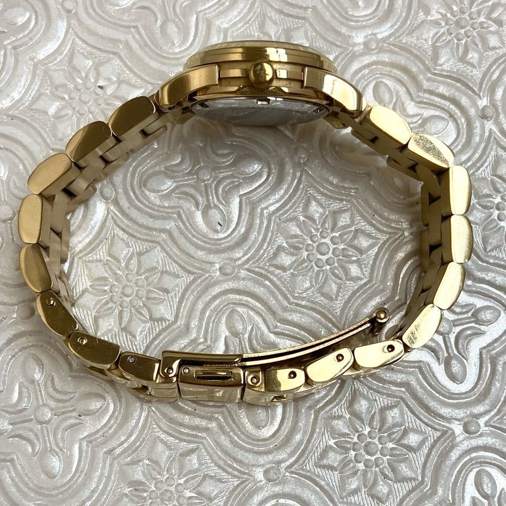 Michael Kors Mini Runway Crystal Accented Dial Gold-Tone Watch - Picture 12 of 16